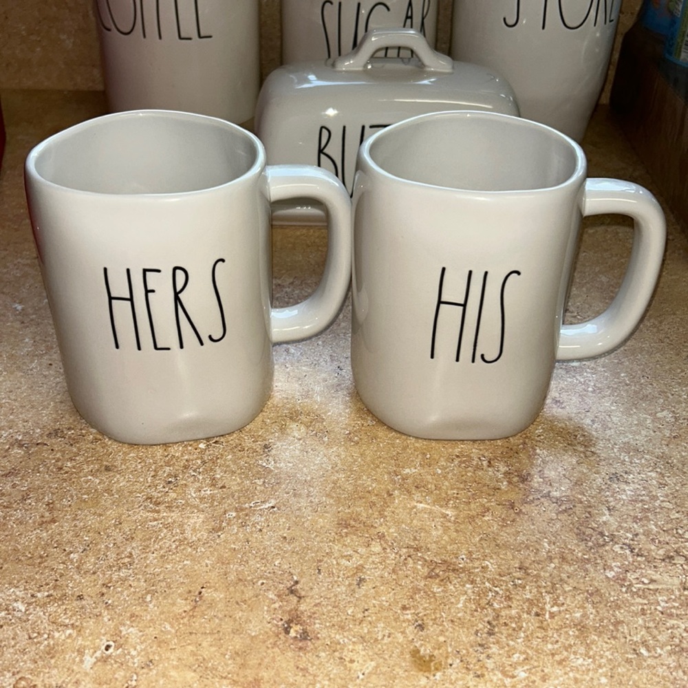 Rae Dunn Mug Set His & Hers 16oz.